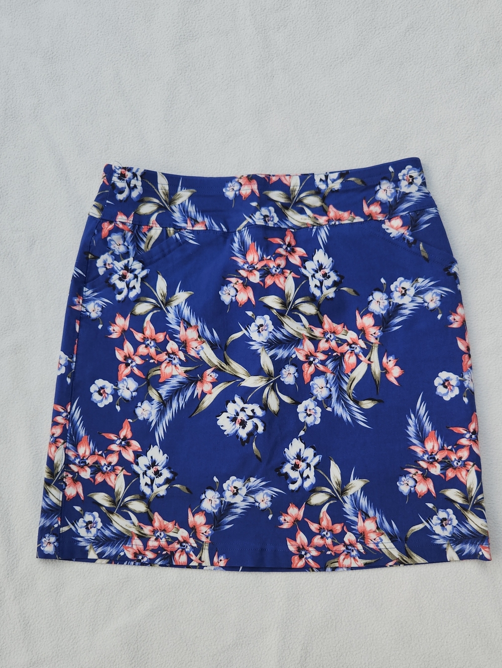 Mario Serrani Italy Women’s Blue Floral Pull-On Stretch Skort Size S
